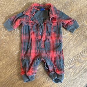 Baby GAP plaid romper onesie